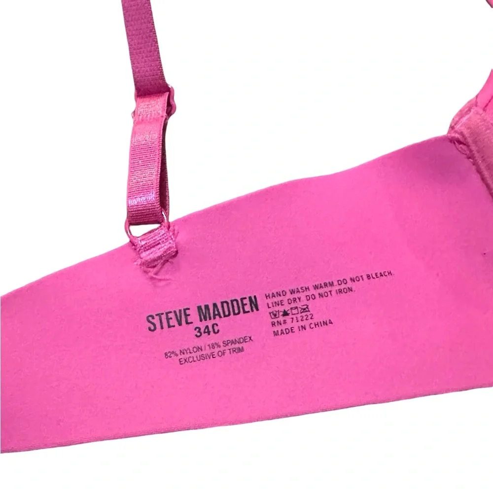Steve Madden Women's Pink Underwire Bra Size 34C Seamless T-Shirt Bra